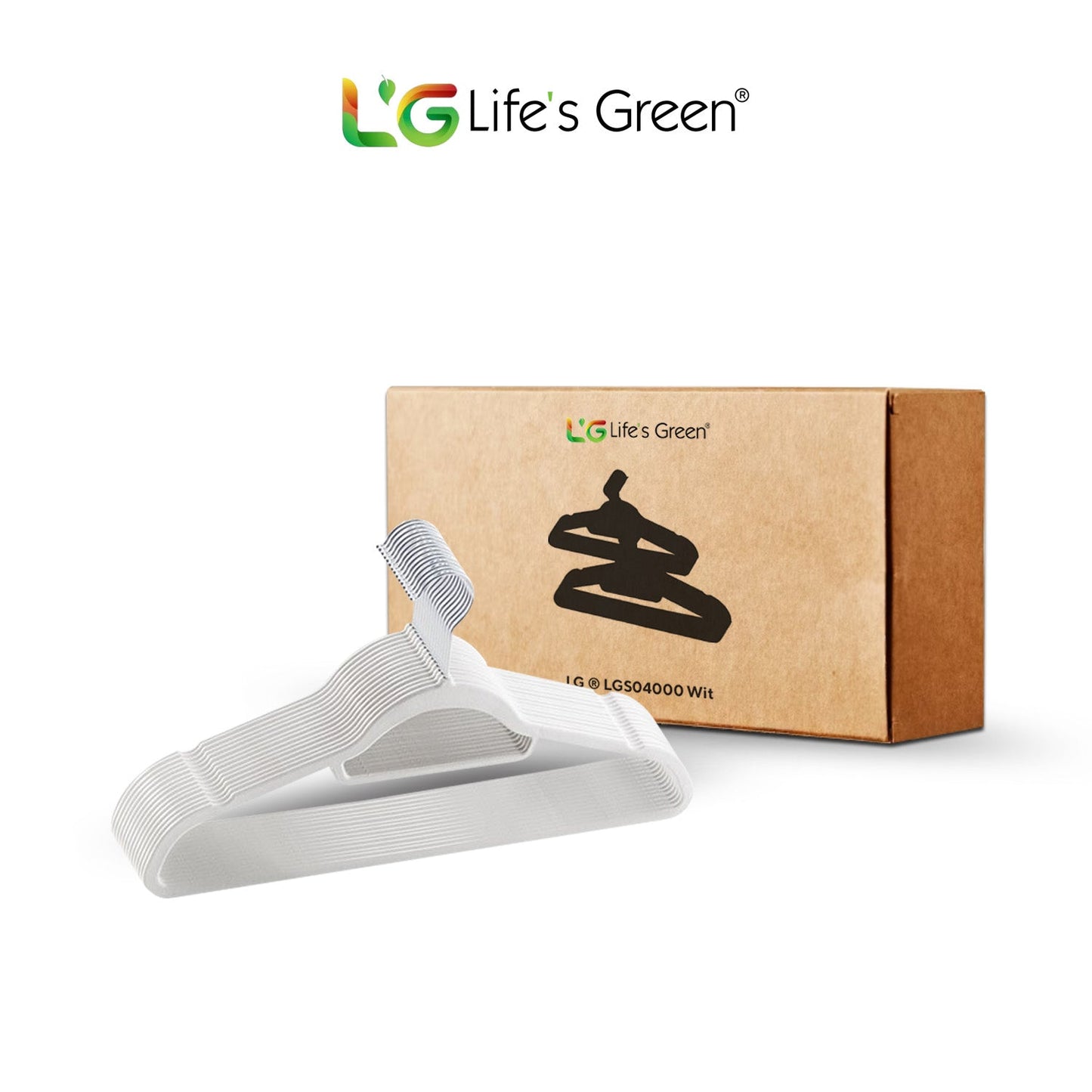 Life's Green® Velvet KleerHanger - 200 Stuks - Anti-slip - Wit