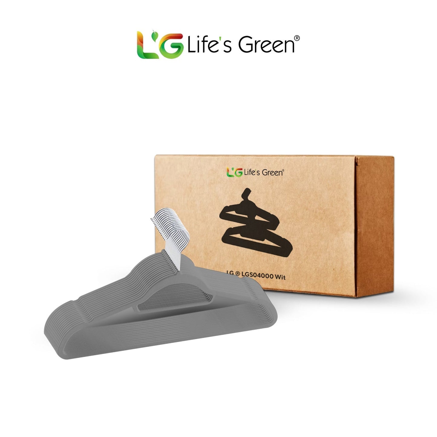 Life's Green® Velvet KleerHanger - 30 Stuks - Anti-slip - Grijs