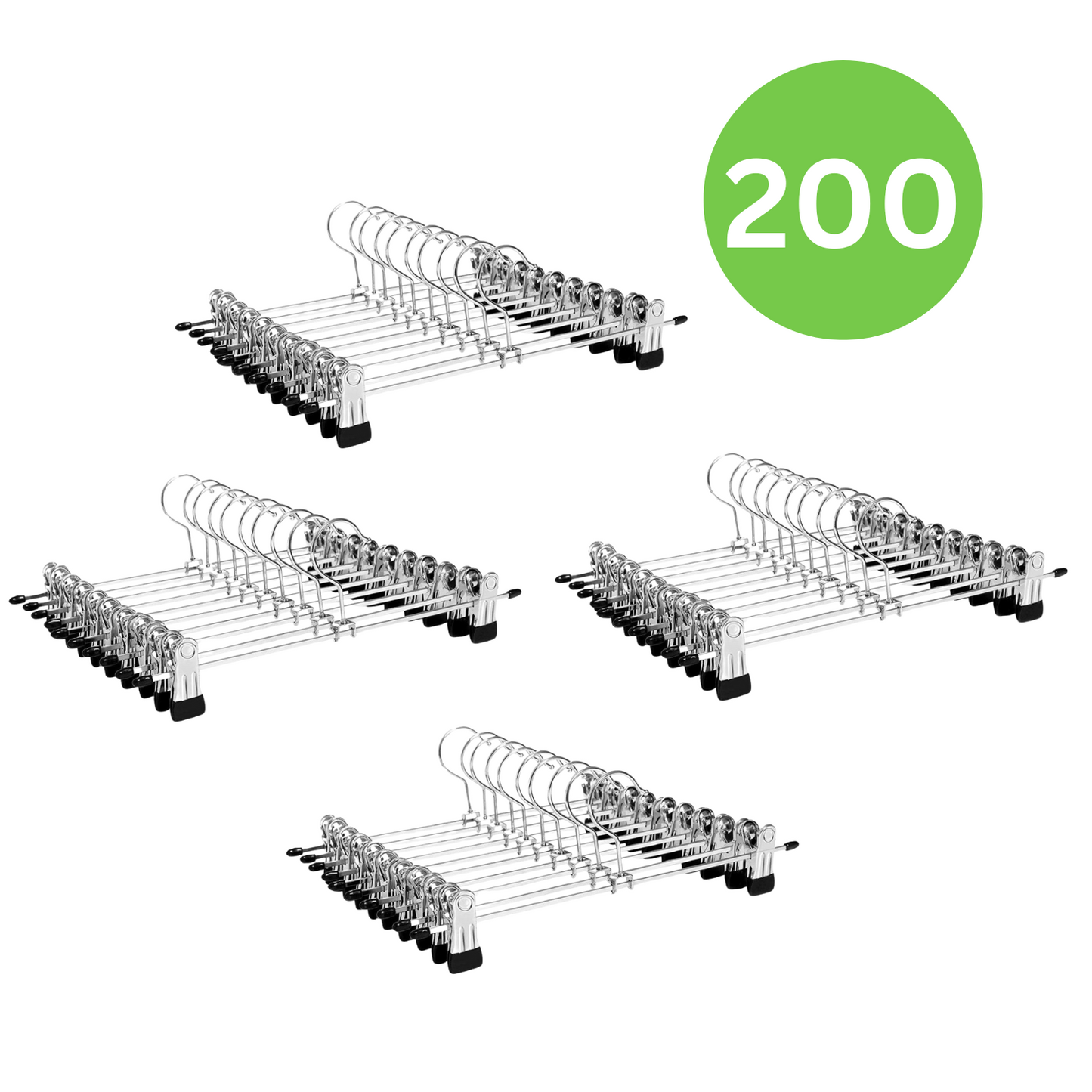 Life's Green® Broekhanger met knijpers – Kleerhangers - Metaal – 200 stuks