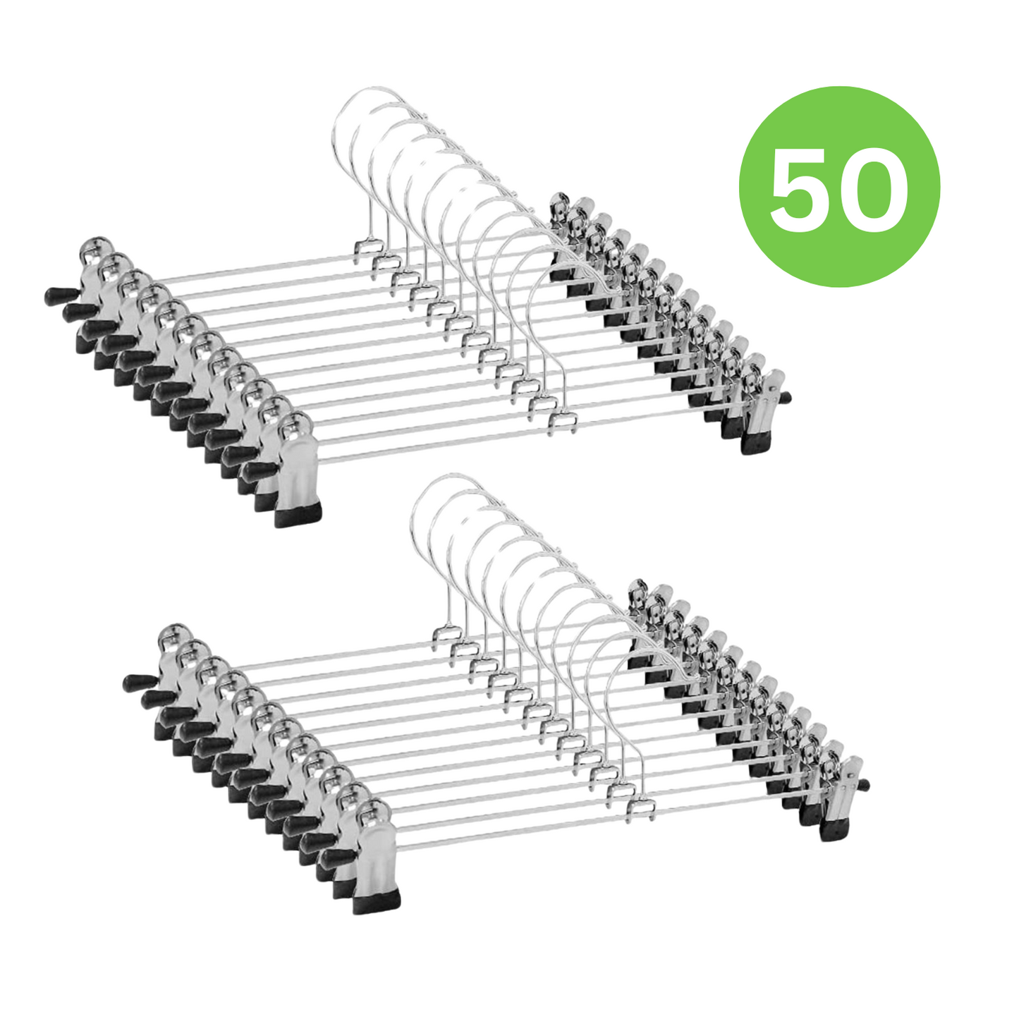 Life's Green® Broekhanger met knijpers – Kleerhangers - Metaal – 50 stuks