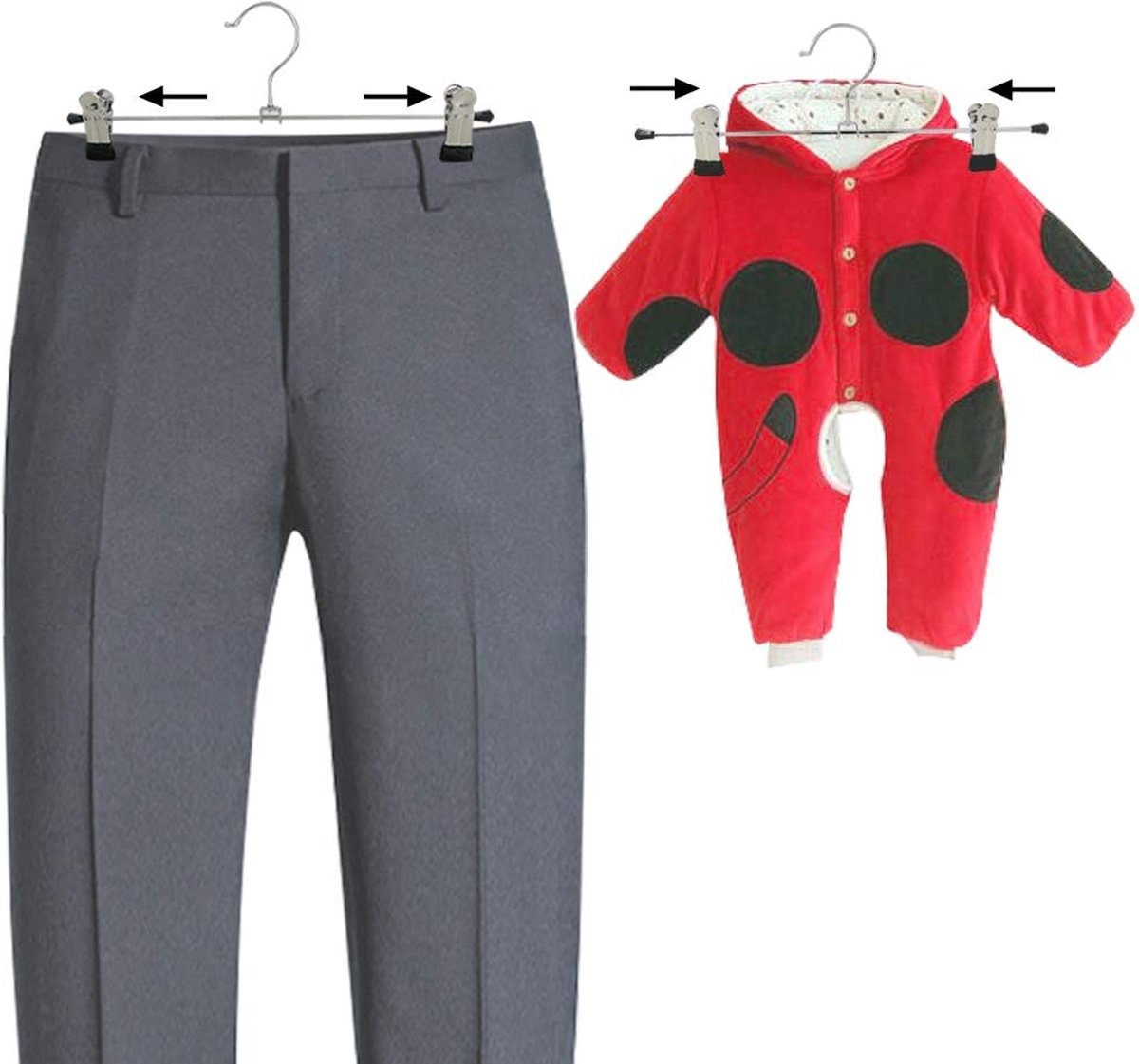 Life's Green® Broekhanger met knijpers – Kleerhangers - Metaal – 10 stuks