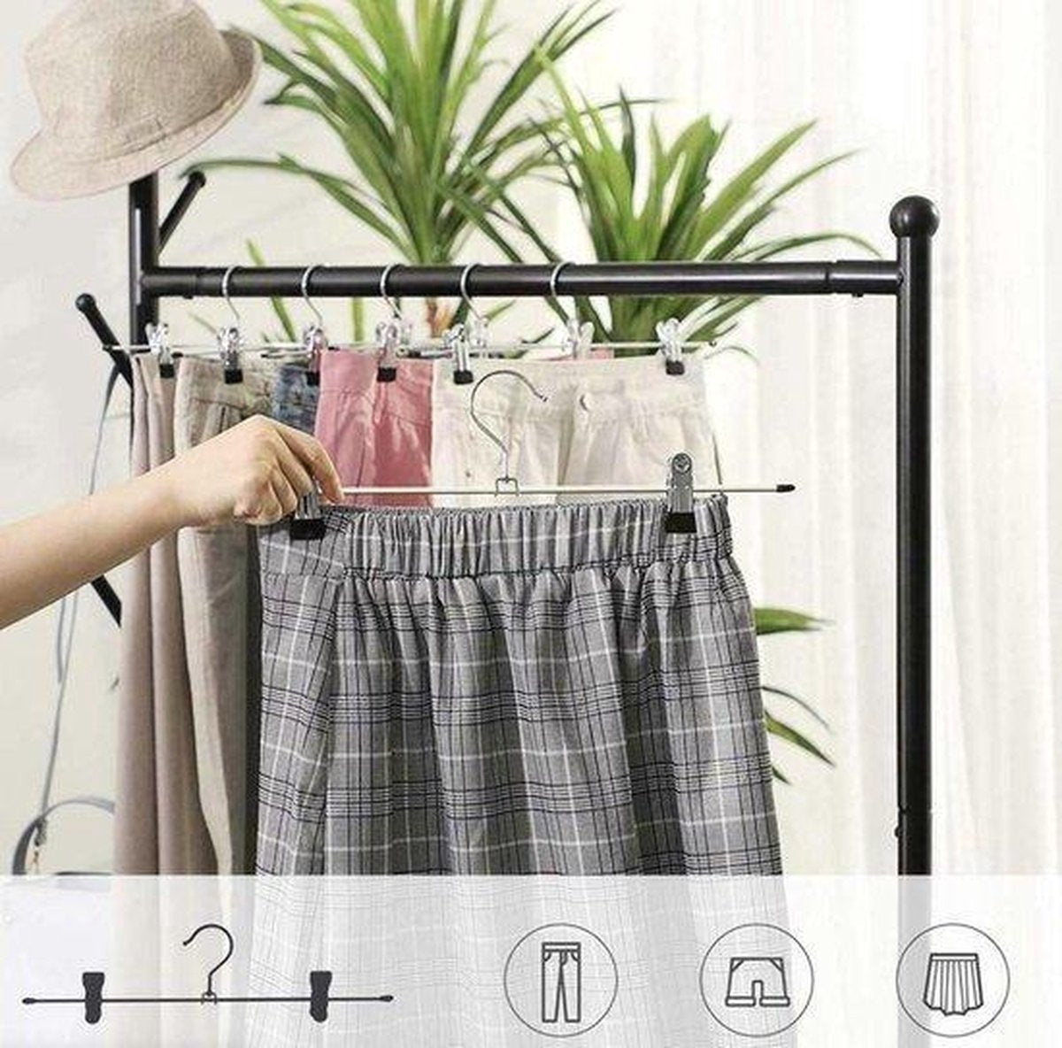 Life's Green® Broekhanger met knijpers – Kleerhangers - Metaal – 10 stuks