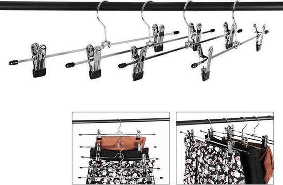 Life's Green® Broekhanger met knijpers – Kleerhangers - Metaal – 200 stuks