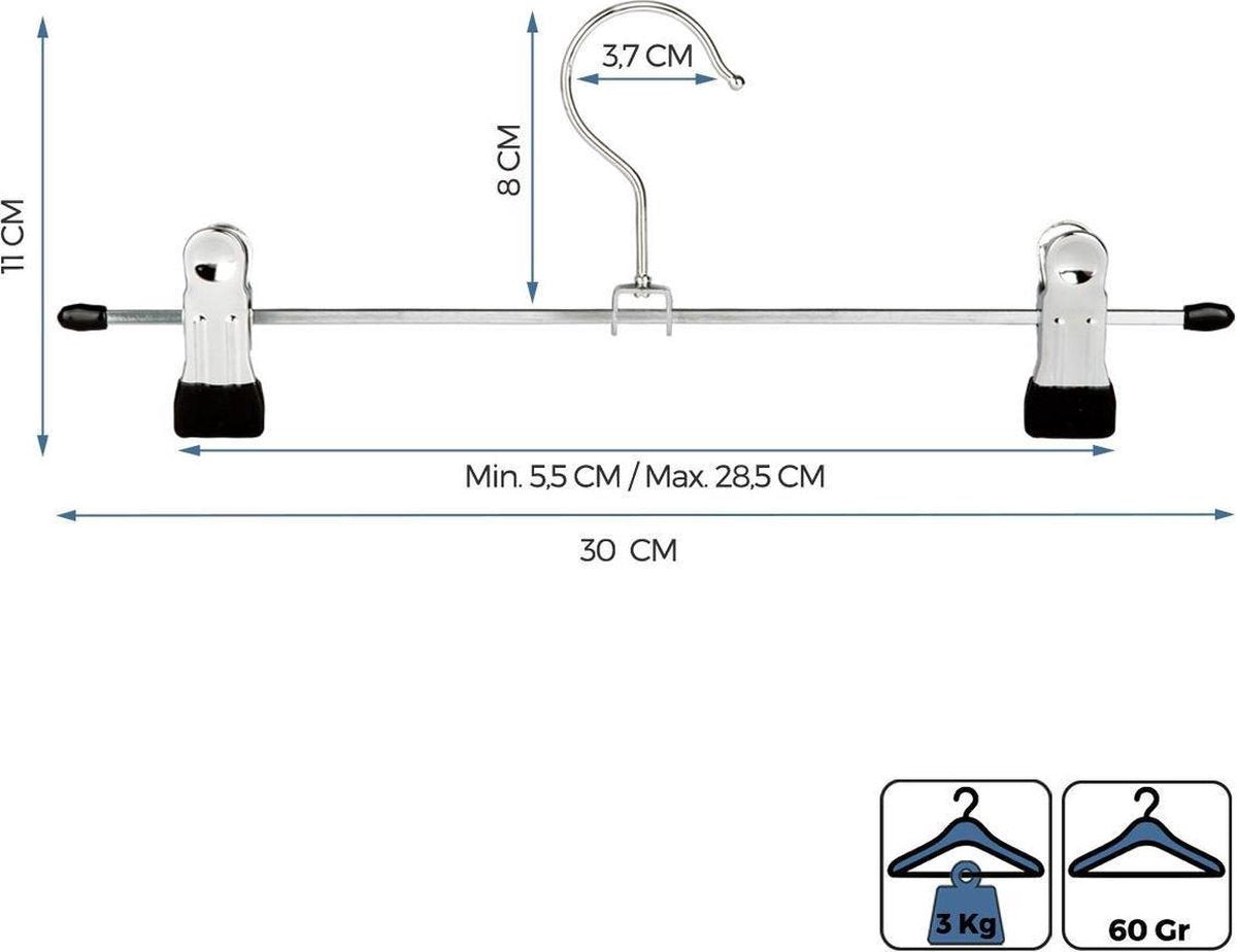 Life's Green® Broekhanger met knijpers – Kleerhangers - Metaal – 10 stuks