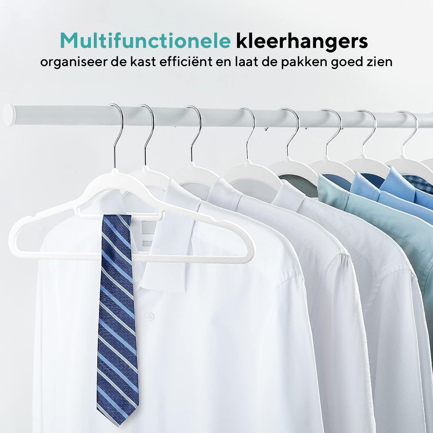 Life's Green® Velvet KleerHanger - 30 Stuks - Anti-slip - Wit