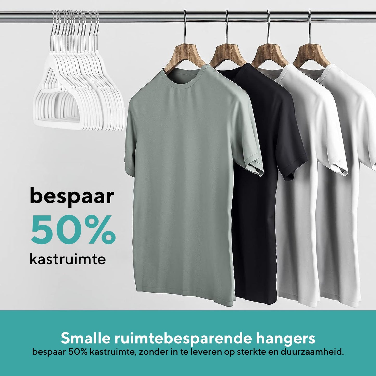 Life's Green® Velvet KleerHanger - 200 Stuks - Anti-slip - Wit