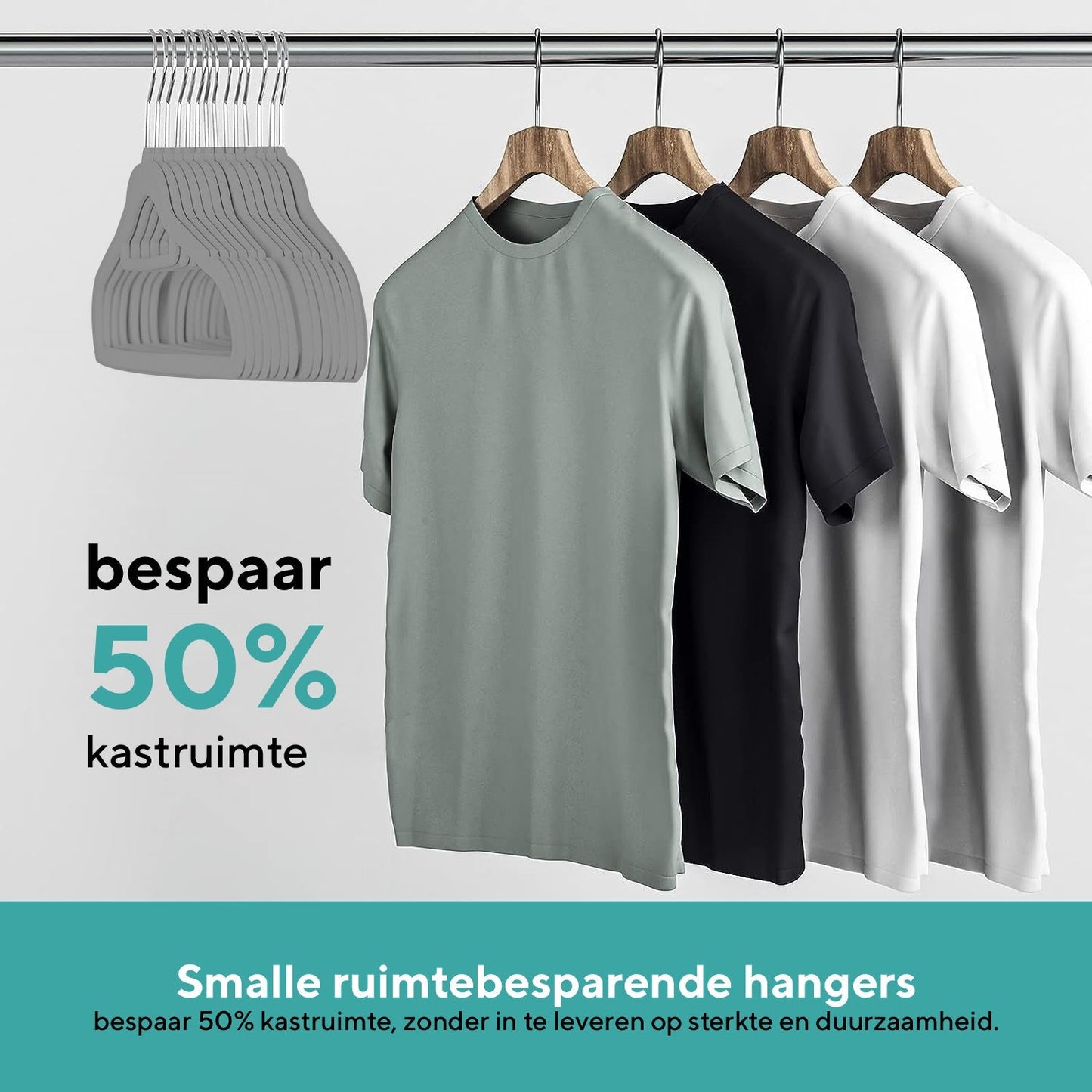 Life's Green® Velvet KleerHanger - 30 Stuks - Anti-slip - Grijs