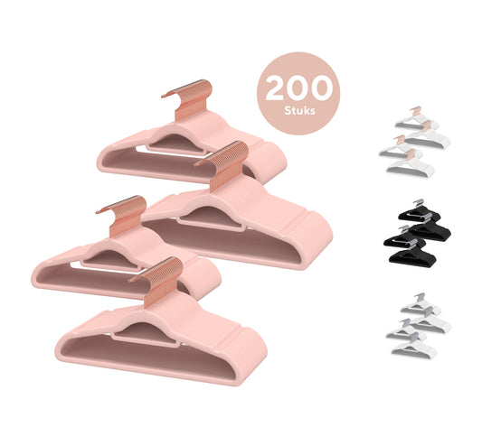 Life's Green® Velvet KleerHanger - 200 Stuks - Anti-slip - Roze