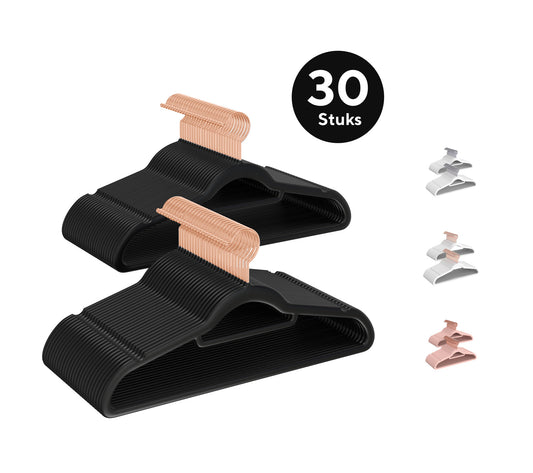 Life's Green® Velvet KleerHanger - 30 Stuks - Anti-slip - Zwart