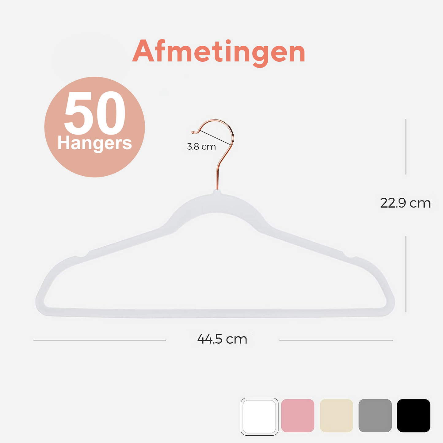 Life's Green® Velvet KleerHanger - 50 Stuks - Anti-slip - Wit