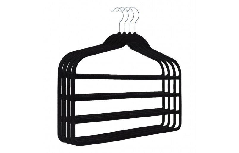 Broekenhanger velvet met 4 etages (5 stuks)