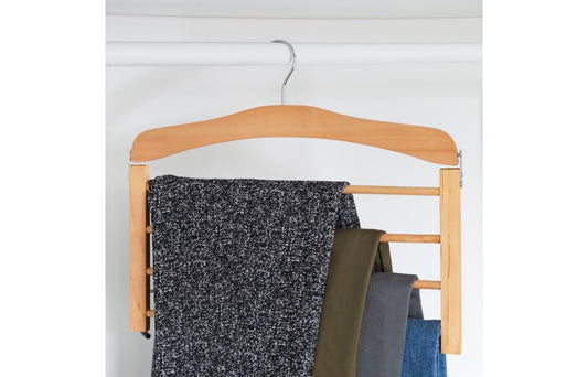 Broekenhanger beukenhout met 4 etages