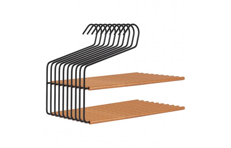 Broekenhanger mat zwart met hout