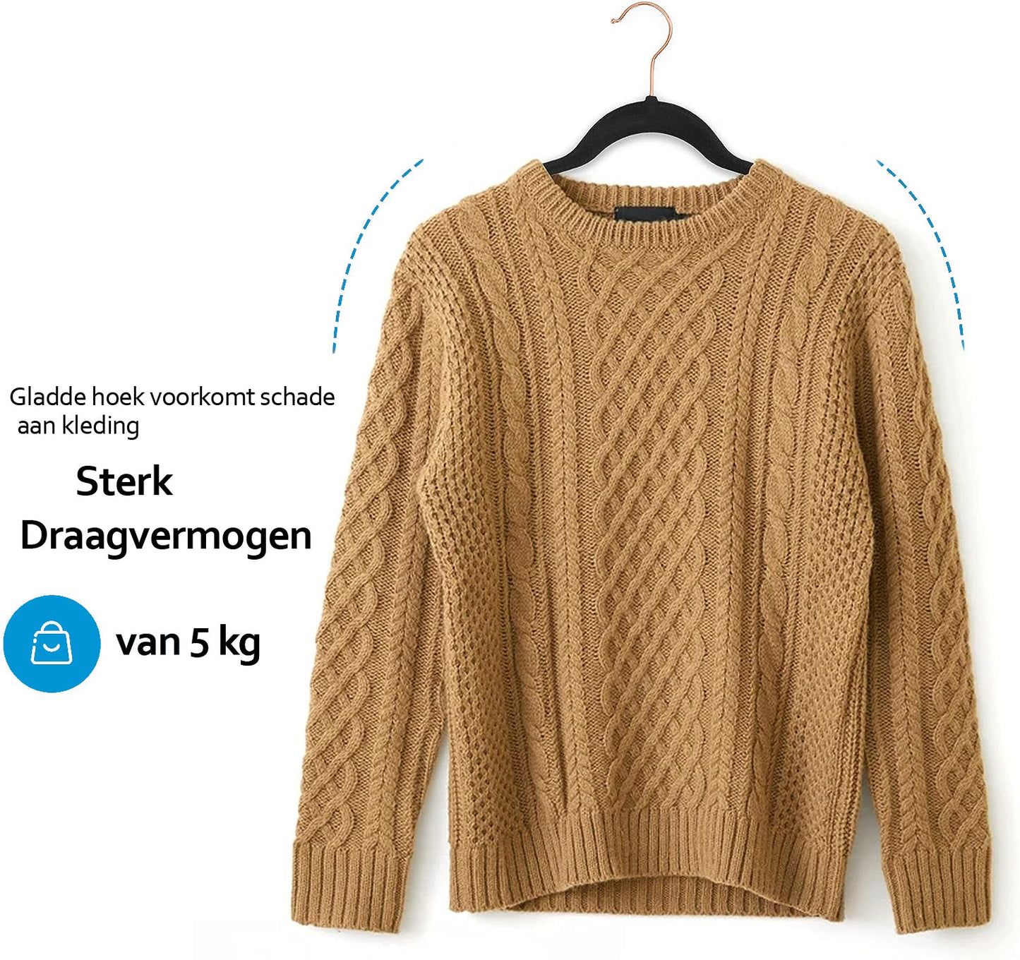 Life's Green® Velvet KleerHanger - 50 Stuks - Anti-slip - Zwart