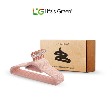 Life's Green® Velvet KleerHanger - 100 Stuks - Anti-slip - Roze