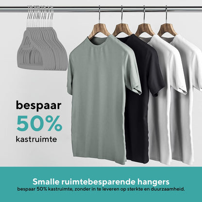 Life's Green® Velvet KleerHanger - 50 Stuks - Anti-slip - Grijs