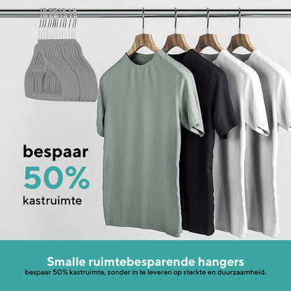 Life's Green® Velvet KleerHanger - 10 Stuks - Anti-slip - Grijs