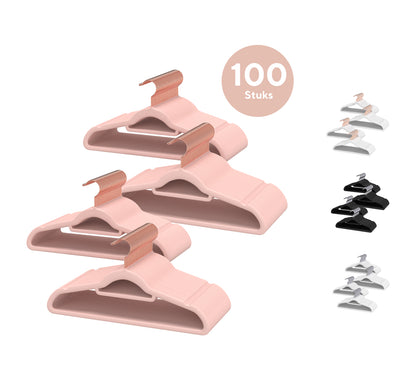 Life's Green® Velvet KleerHanger - 100 Stuks - Anti-slip - Roze