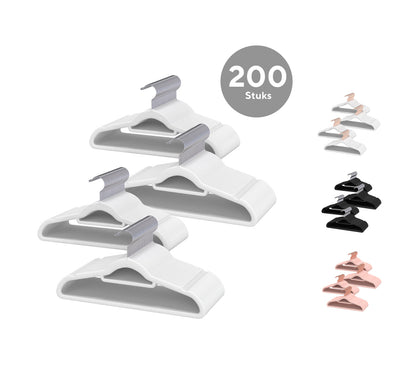 Life's Green® Velvet KleerHanger - 200 Stuks - Anti-slip - Wit