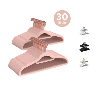 Life's Green® Velvet KleerHanger - 30 Stuks - Anti-slip - Roze