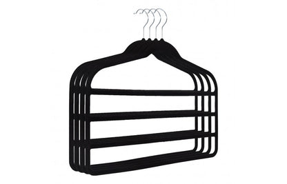 Broekenhanger velvet met 4 etages (5 stuks)