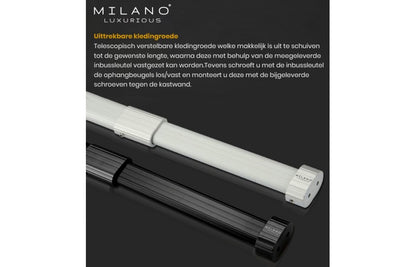Milano Luxurious - Uittrekbare Ovale Kledingroede Zilver