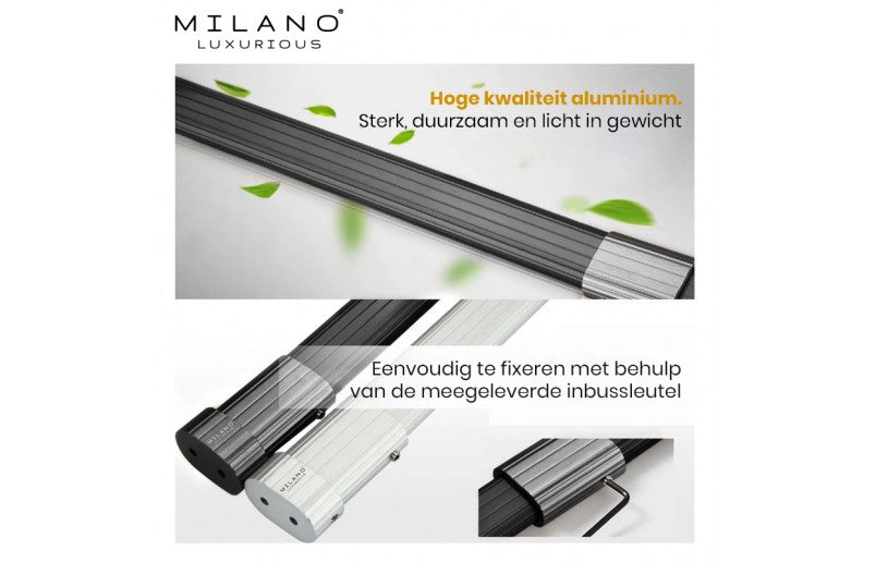 Milano Luxurious - Uittrekbare Ovale Kledingroede Zilver