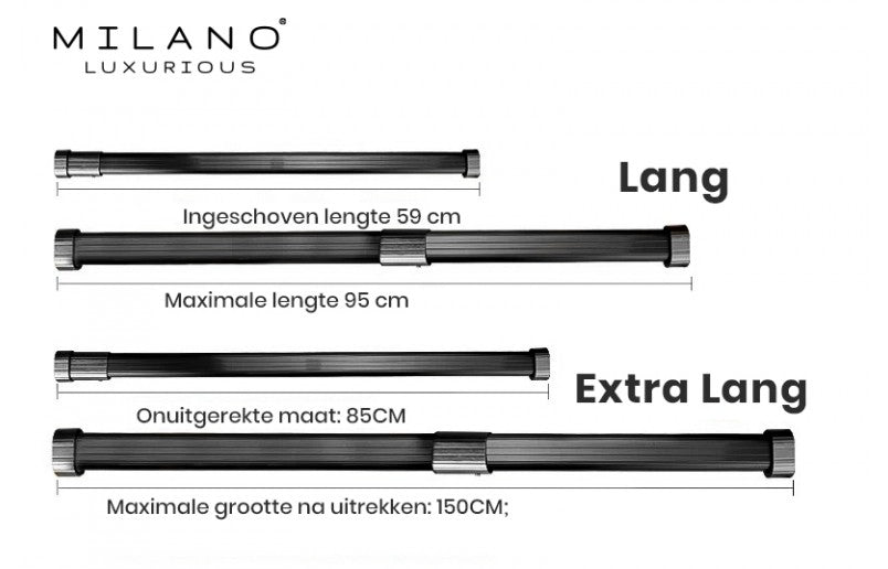 Milano Luxurious - Uittrekbare Ovale Kledingroede Zilver