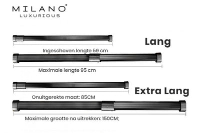 Kopie van Milano Luxurious - Uittrekbare Ovale Kledingroede Zwart