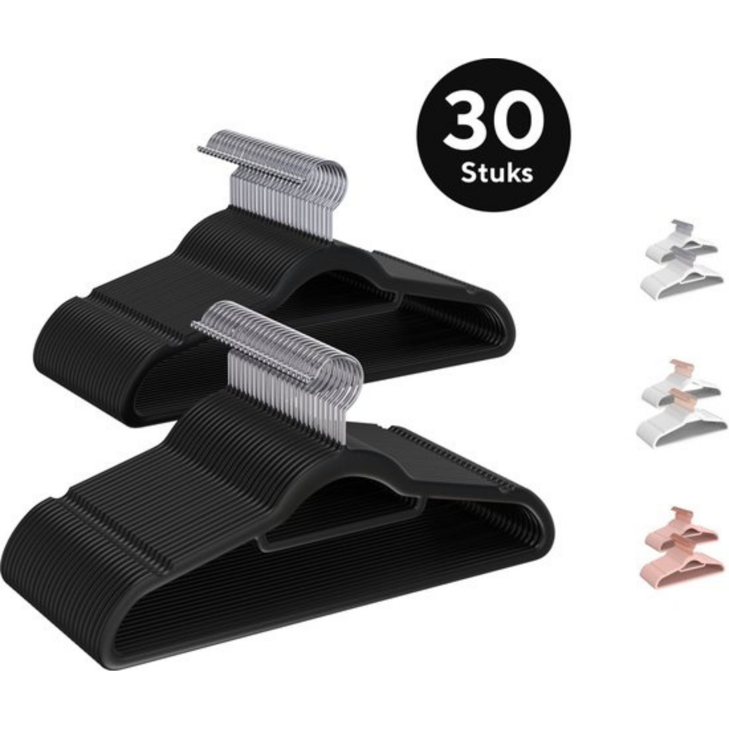 Life's Green® Velvet KleerHanger - 30 Stuks - Anti-slip - Zwart